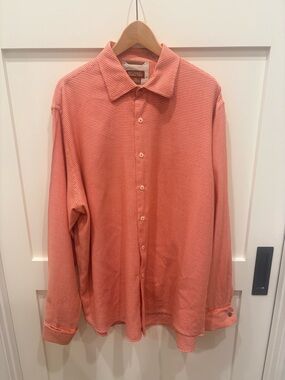 Michael Kors Men's Coral Check-Texture Button-Down Shirt